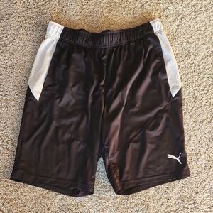 Puma Men's Black Shorts with White Panels